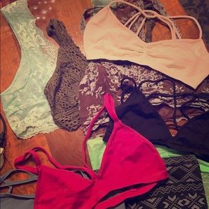 8 bralettes from Free People plus one.